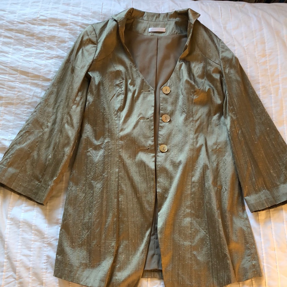 Tan shiny blazer from Paris!